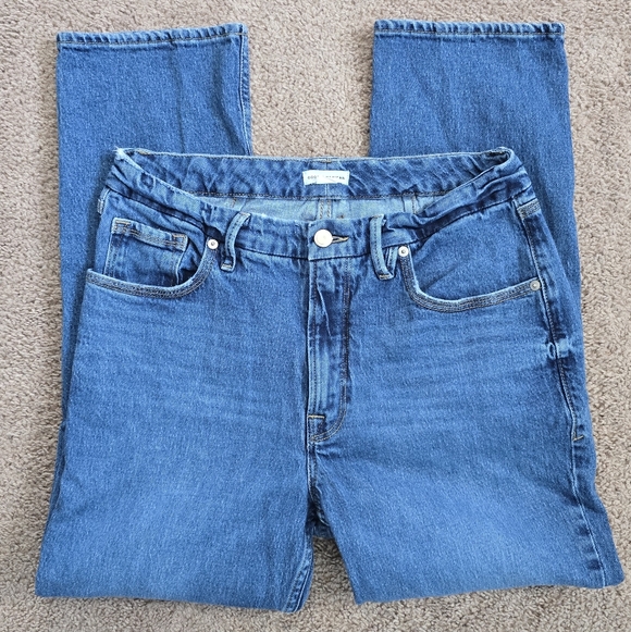 Good American Denim - Good American Good Icon High Rise Straight Leg Cropped Denim Women's 10 / 30